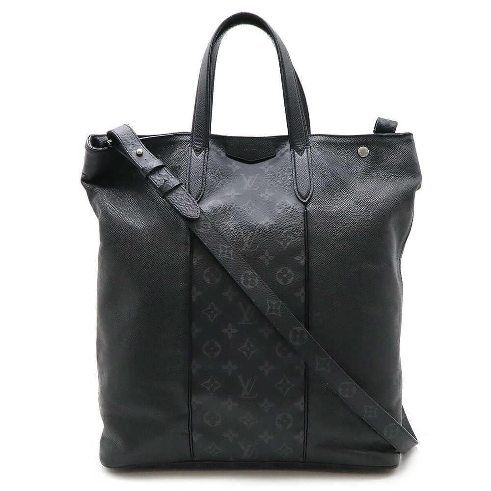 LOUIS VUITTON Taigarama Eclipse Black City Tote Bag Vertical Shoulder Strap